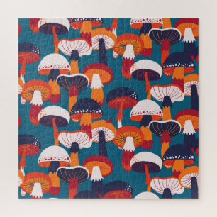 Paddenstoelen variëteit, naadloze illustratie. legpuzzel