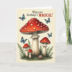 Paddenstoelen Verjaardagsscènekaart Kaart