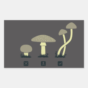 Paddenstoelen (voedsel, gif, hoog) rechthoekige sticker