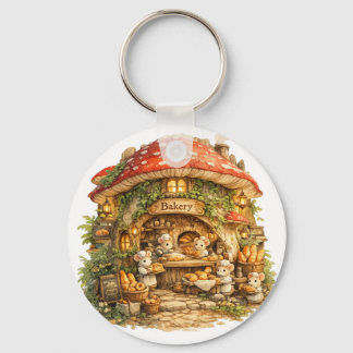 Paddenstoelenbakkerij | Whimsical Woodland Cottage Sleutelhanger