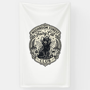 Paddenstoelenbos Fee Kat Grappige Kat Grafisch - P Spandoek