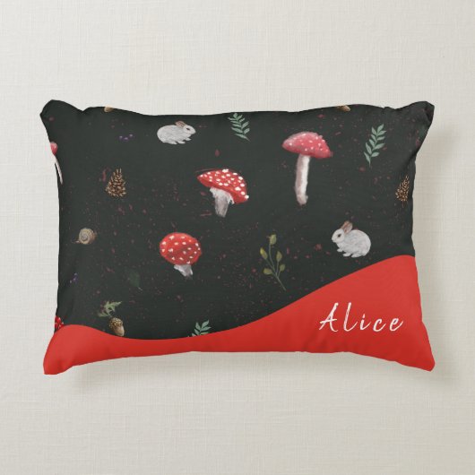 Paddenstoelenbos schattig kussen (Voorkant)