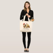 paddenstoelengnoom-betovering grote tote bag (Voorkant (model))