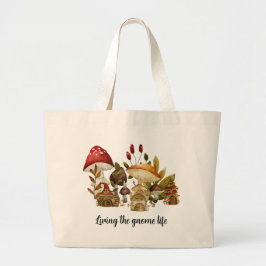 paddenstoelengnoom-betovering grote tote bag