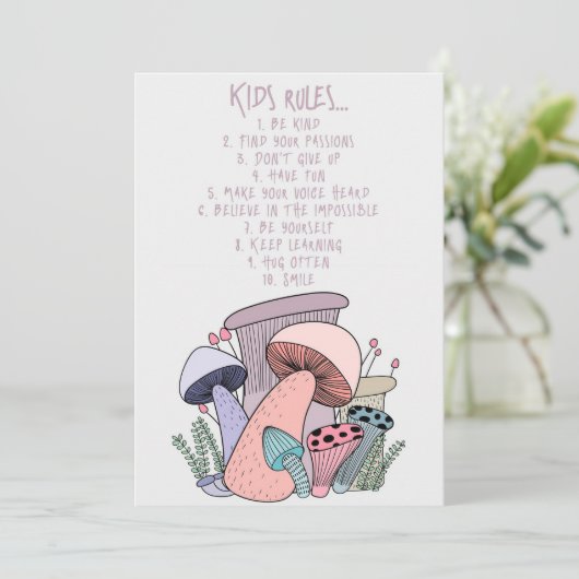 Paddenstoelenjager Paddenstoel En Kinderregels Kaart (Staand voorkant)