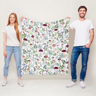 Paddenstoelenpatroon met luie Waterverf Fleece Deken