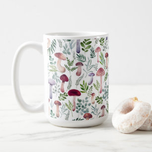 Paddenstoelenpatroon met luie Waterverf Koffiemok