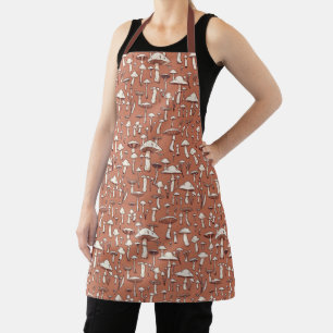 Paddenstoelenprint op Terracotta Brown Schort