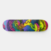 Paddenstoelentrippy kleurt psychedelisch skateboard (Horizontaal)