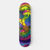 Paddenstoelentrippy kleurt psychedelisch skateboard (Voorkant)