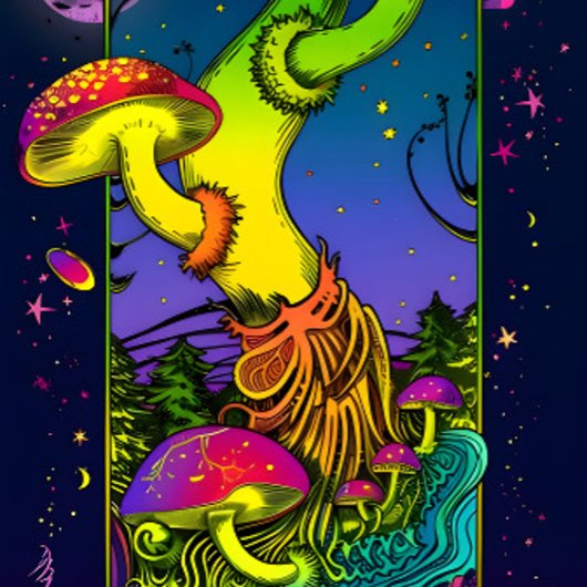 Paddenstoelentrippy kleurt psychedelisch skateboard