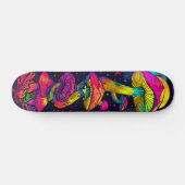Paddenstoelentrippy kleurt psychedelisch skateboard (Horizontaal)