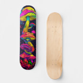 Paddenstoelentrippy kleurt psychedelisch skateboard (Voorkant)