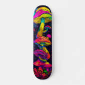Paddenstoelentrippy kleurt psychedelisch skateboard (Voorkant)