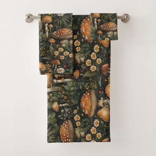 paddenstoelentuin naadloos patroon bad handdoek (Insitu)