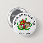Paddenstoeljachtdag 17 mei ronde button 5,7 cm (Voorkant /achterkant)