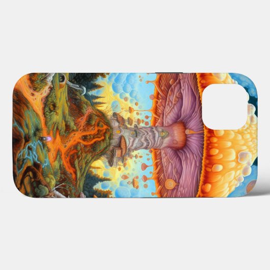 Paddenstoellandschap Surrealistische Fantasy Art Case-Mate iPhone Case (Achterkant (horizontaal))