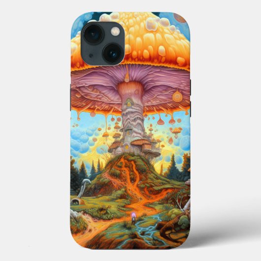 Paddenstoellandschap Surrealistische Fantasy Art Case-Mate iPhone Case (Achterkant)