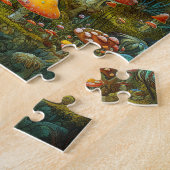 Paddenstoellandschap Surrealistische Fantasy Art Legpuzzel (Zijkant)