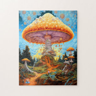 Paddenstoellandschap Surrealistische Fantasy Art Legpuzzel