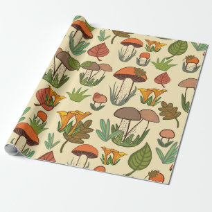 Paddenstoelpatroon. cadeaupapier