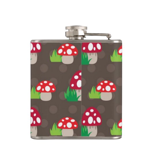 paddenstoelpatroon kinder heupfles (Achterkant)