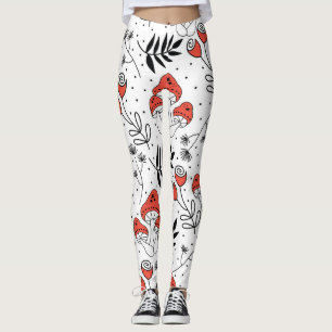 Paddenstoelschimmels: Natuur lijn kunst Leggings