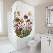 Paddenstoeltekening Douchegordijn (In situ)