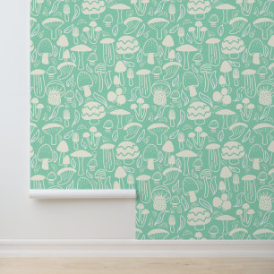Paddestoel Aqua Behang