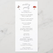 Paddestoel bruiloft ceremonie programma (Achterkant)