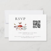 Paddestoel bruiloft QR-code RSVP-kaart RSVP Kaartje (Voorkant)