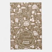Paddestoel bruine crème theedoek (Verticaal)