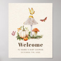 Paddestoel Butterfly Woodland pompoen Baby shower