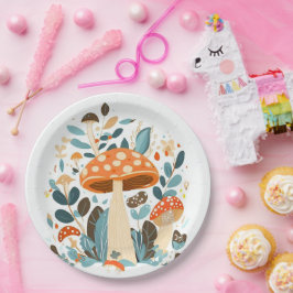 Paddestoel dag magie papieren bordje