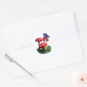 Paddestoel en vlinder sticker (Envelop)
