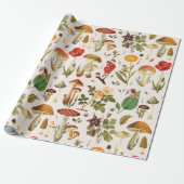  Paddestoel en Wildflower Pattern Cadeaupapier (Uitgerold)