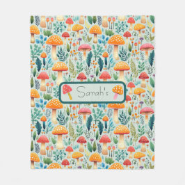 Paddestoel groene tuin fleece deken