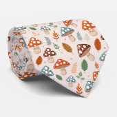 Paddestoel, Herfst gebladerte, Natuur Patten Stropdas (Opgerold)