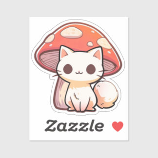 Paddestoel Kat Sticker 2