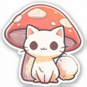 Paddestoel Kat Sticker 2 (Voorkant)