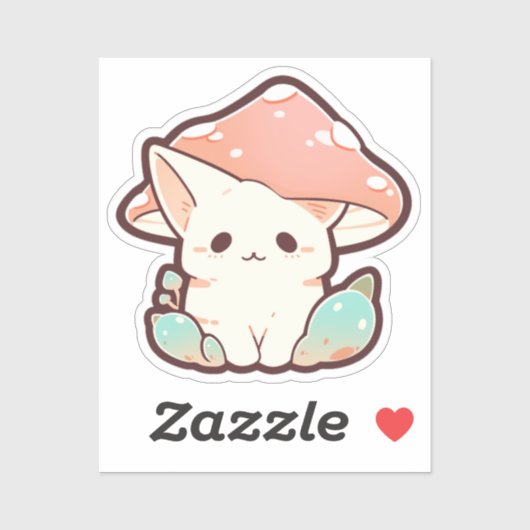 Paddestoel Kat Sticker 6 (Vel)