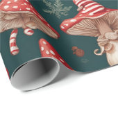 Paddestoel Kerstmis Kerstman Cadeaupapier (Rol Hoek)