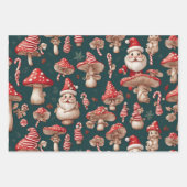 Paddestoel Kerstmis Kerstman Inpakpapier Vel (Voorkant)