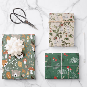 Paddestoel Kerstmis wrapping papier schimmel bos Inpakpapier Vel