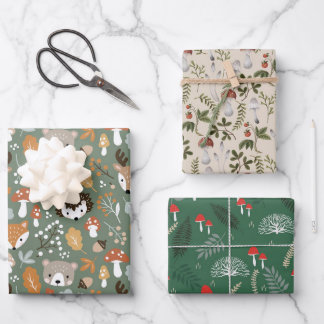 Paddestoel Kerstmis wrapping papier schimmel bos Inpakpapier Vel