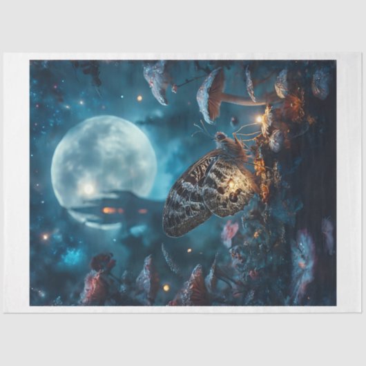 Paddestoel Moon Moth Tissuepapier (Voorkant)