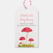Paddestoel Mushroom Waterverf Leuk Baby shower Cadeaulabel (Voorkant)