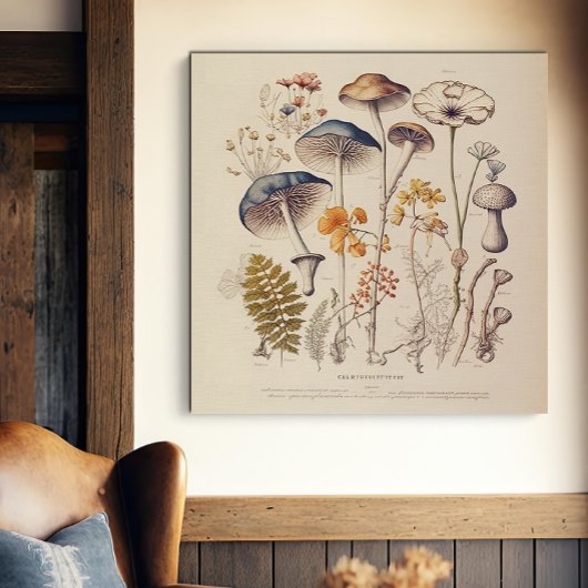  Paddestoel Naturalist Canvas Afdruk