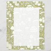 Paddestoel Olijf Groen briefpapier (Voorkant / Achterkant)