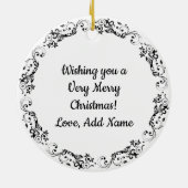 Paddestoel Pizza Grappig Gag Eten Kerstmis Keramisch Ornament (Achterkant)